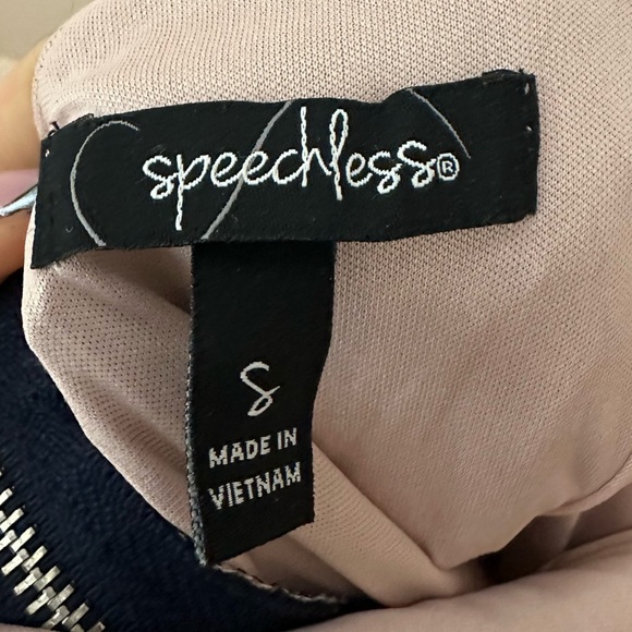 Navy Lace and Light Pink Dress - Picture 2 of 2